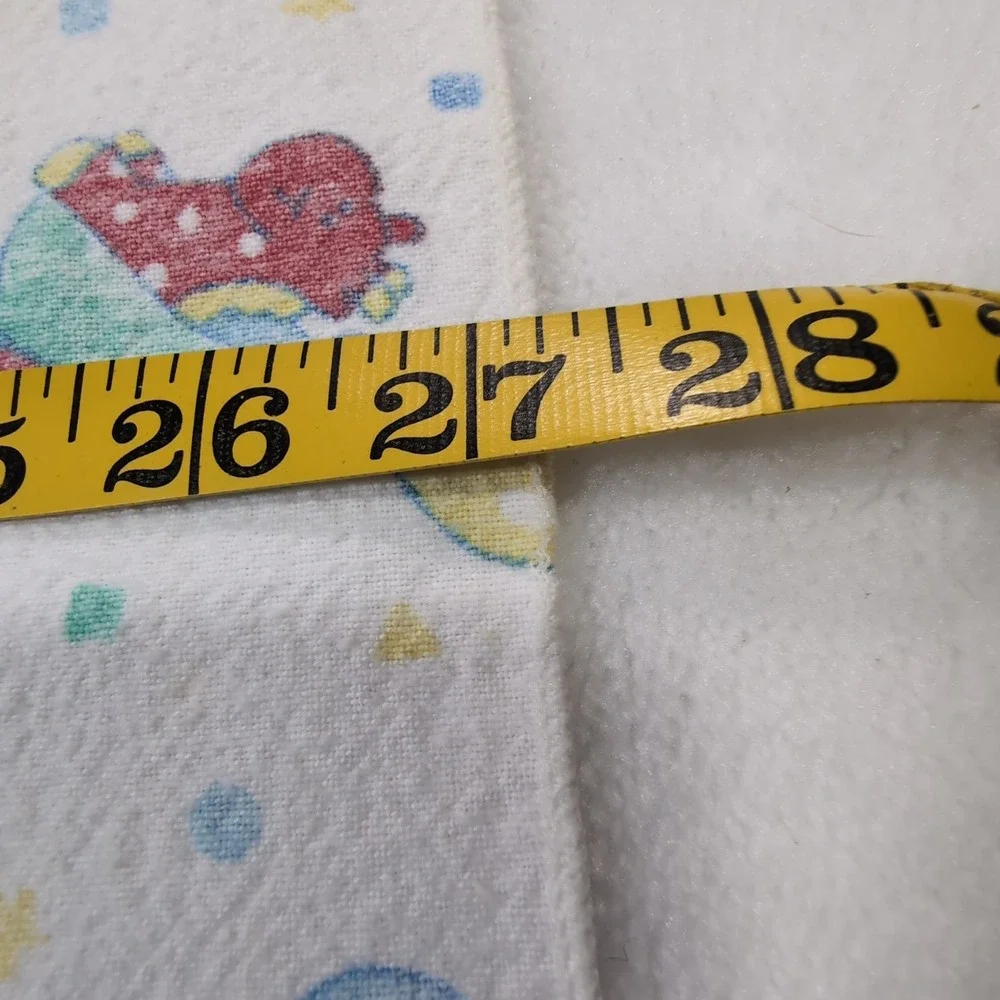 Vintage Circus Receiving Blanket White Balloon Animals Lion Elephant‎ Cotton USA